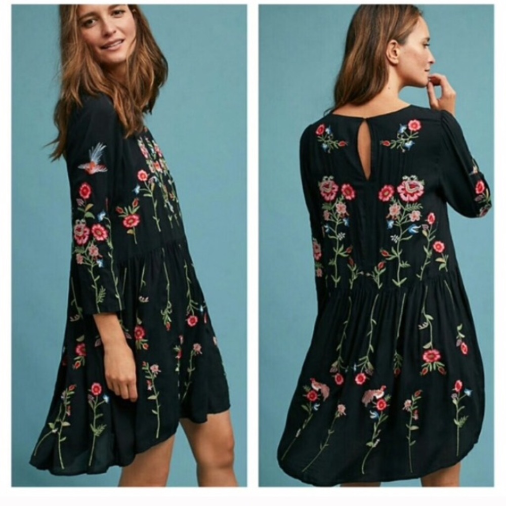 Anthropogie Allison embroidered Dress X-Small